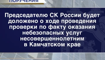 СК России держит на контроле ход проверки по факту оказания небезопасных услуг несовершеннолетним на Камчатке