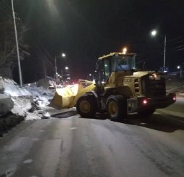 Продолжают ликвидировать наледь и вывозить снежные массы дорожные службы Петропавловска-Камчатского 0