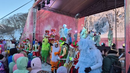 Главная елка зажгла свои огни на площади Петропавловска-Камчатского 13