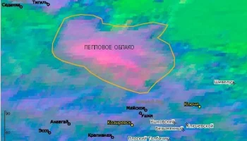 Пеплопад от Безымянного движется на северо-запад от вулкана в Камчатском крае
