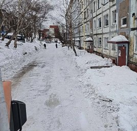 Работы по зимнему содержанию городских территорий проводятся в Петропавловске-Камчатском 6