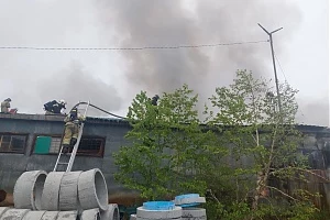 Пожар на складе транспортной компании в столице Камчатки локализовали на площади 300 квадратных метров  