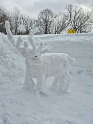 Снежные скульптуры краснокнижных животных украсили дворы на Камчатке 4