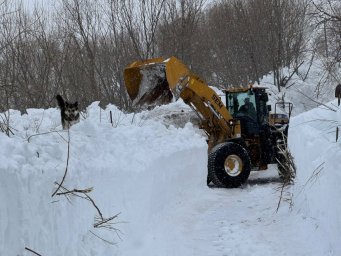 Частный сектор чистят от снега в Петропавловске-Камчатском 1