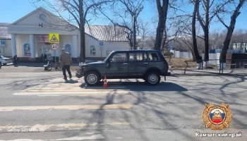Пенсионер на машине не пропустил на переходе другого пожилого человека в Елизове на Камчатке