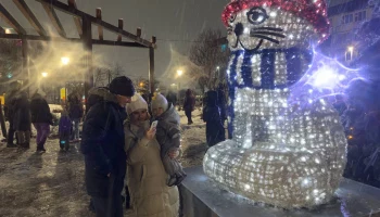 Новогодняя елка открылась в четвертом микрорайоне столицы Камчатки