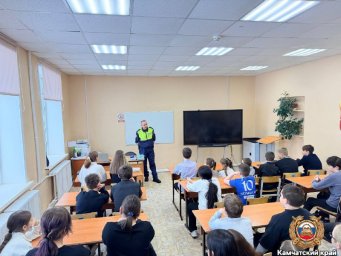 Интерактивное занятие провели сотрудники Госавтоинспекции для школьников на Камчатке 0