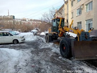 Продолжается вывоз снега с улиц Петропавловска-Камчатского 0