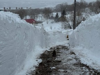 Частный сектор чистят от снега в Петропавловске-Камчатском 0