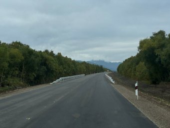 Завершено асфальтирование участка дороги на подъезде к Усть-Большерецку на Камчатке 2