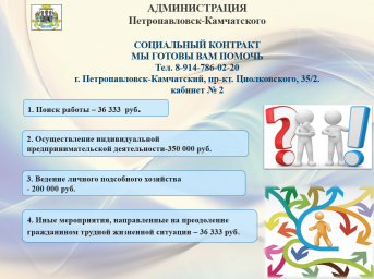 Заключить социальный контракт могут жители Петропавловска-Камчатского 4