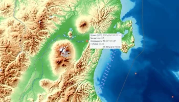 Землетрясение магнитудой 5,0&ndash;5,1 произошло в 70 километрах к западу от посёлка Усть-Камчатск на Камчатке
