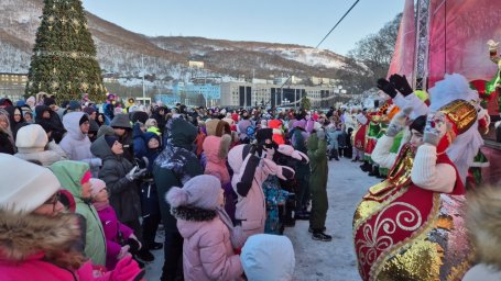 Главная елка зажгла свои огни на площади Петропавловска-Камчатского 6